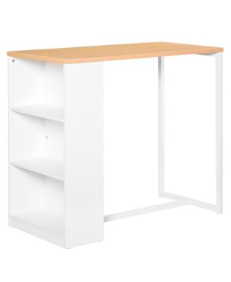 Modern Counter Height Bar Table with 3 Storage Shelves