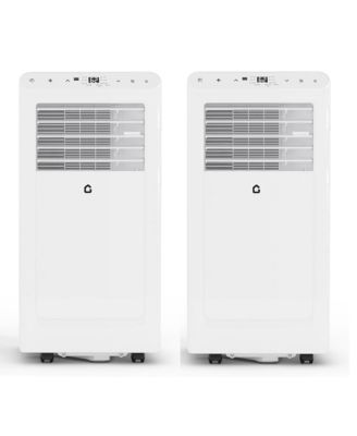 2-Piece Set of 8,000 BTU Portable Air Conditioners with Cooling, Fan and Dry Modes, Remote Control and Washable Filter