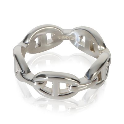 Pre-Owned HERMES Sterling Silver Chaine d'Ancre Ring - Sterling silver