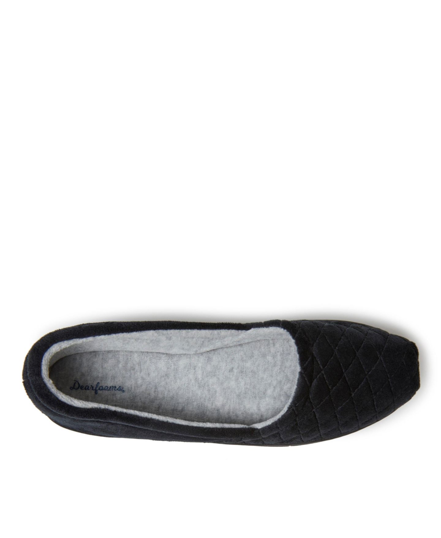 Женские тапочки Dearfoams Katie Microfiber Velour Espadrille House Slipper, цвет: Чёрный — фото 2