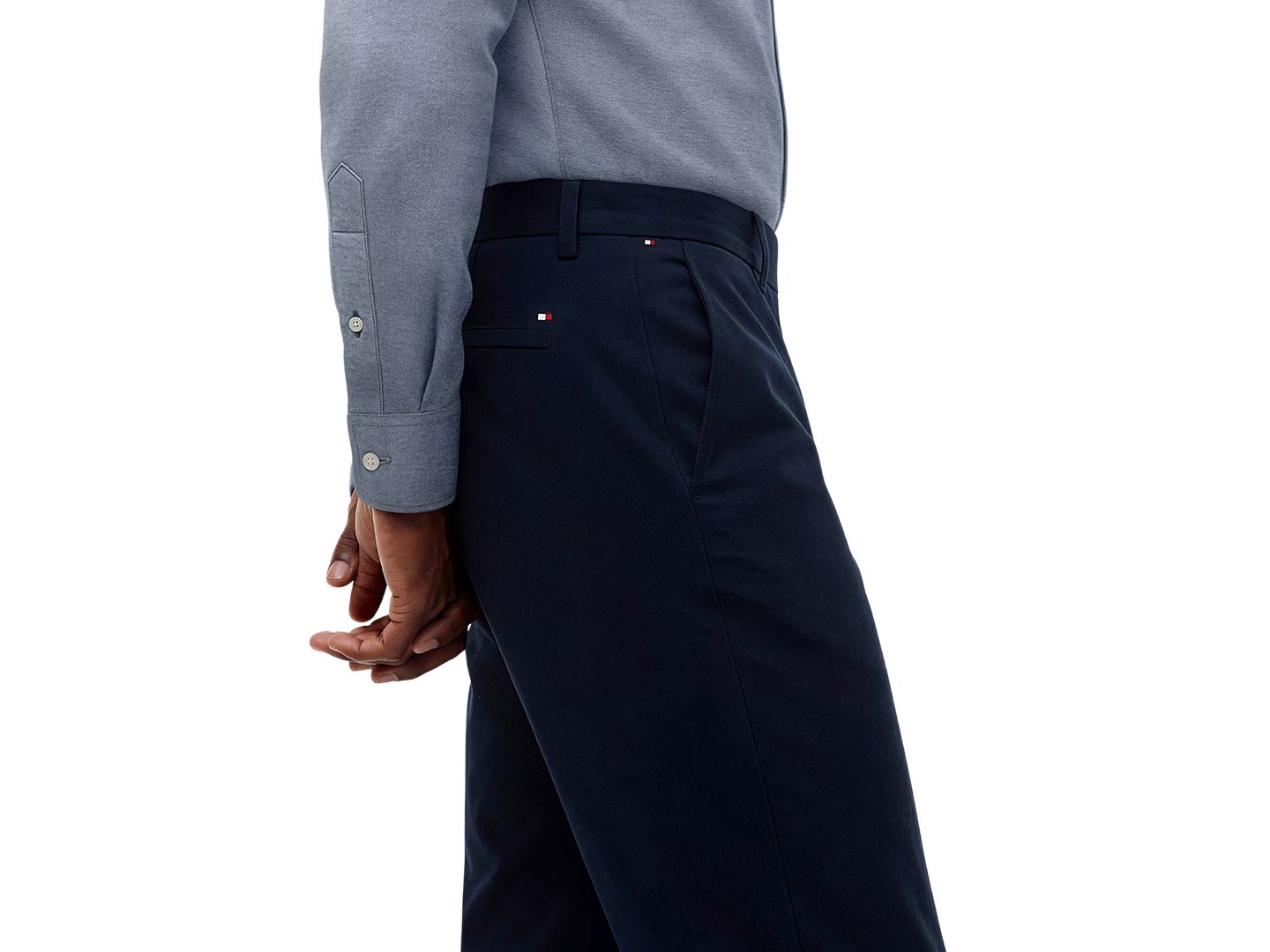 Мужские брюки Tommy Hilfiger Denton Straight-Fit Knit Tech Chino, цвет: Пустынный небесно-голубой — фото 2