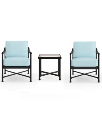 Wellington 3-Piece Outdoor Club Chairs and Side Table Set