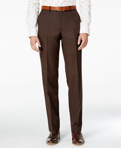 brown pants dress slim iii bar check created mini mens