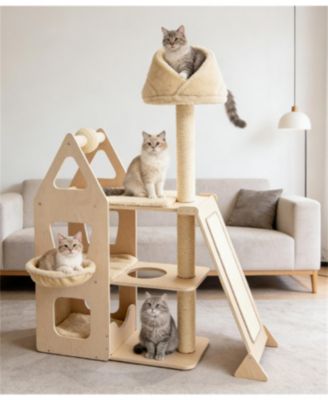 Multi Level Cat Tree with Sisal Scratching Post for Indoor Cats
