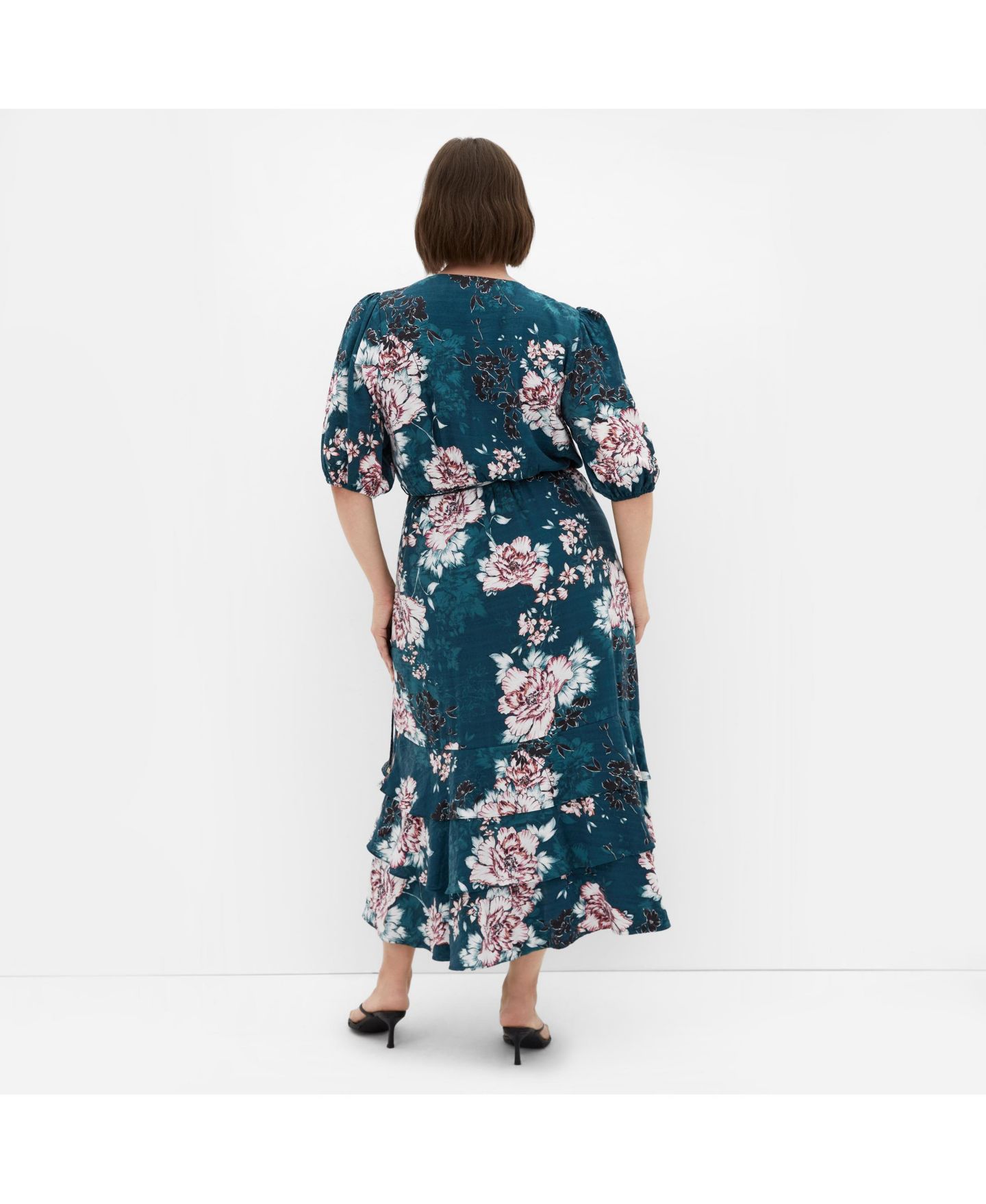 Женское платье CITY CHIC Bri Floral Wrap, цвет: Нефритовый — фото 2