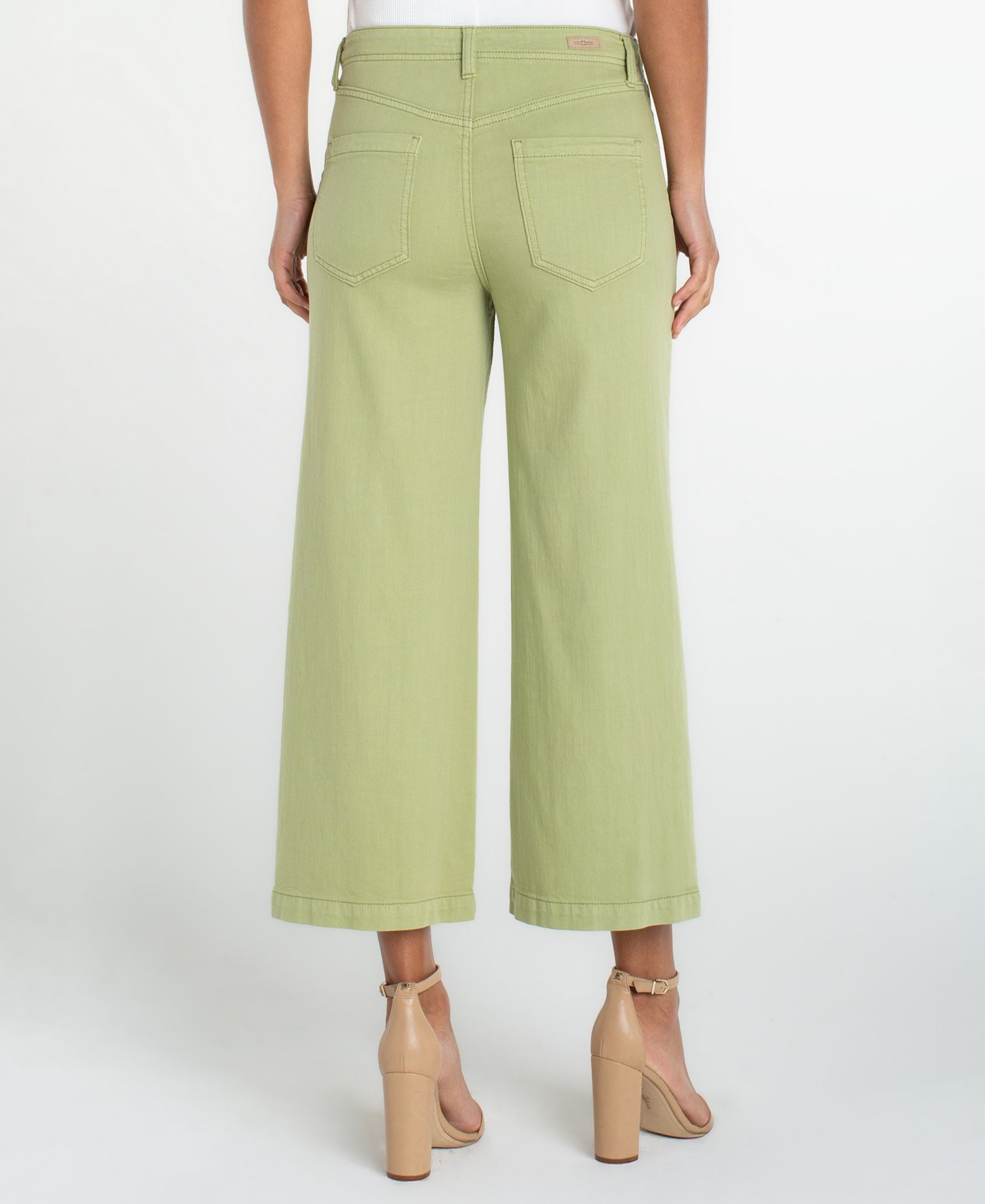 Женские брюки Liverpool Los Angeles Petite Wide-Leg Crop Pants, цвет: Lotus — фото 4