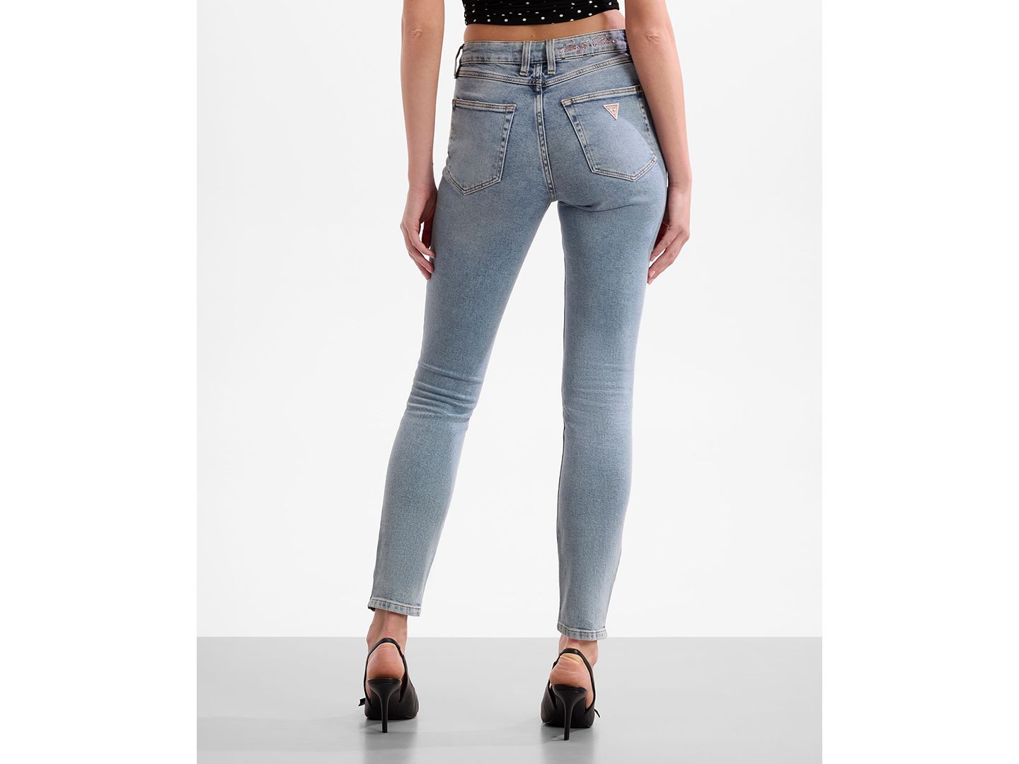 Женские джинсы GUESS Marilyn 3 Zip-Up Skinny-Fit, цвет: Синий — фото 4