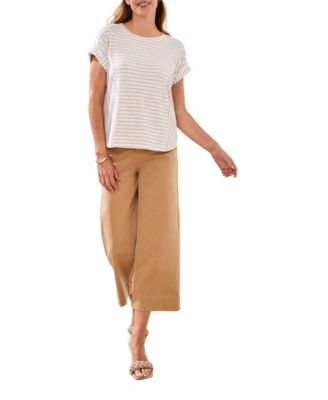 Women's Cuffed-Sleeve French Terry Top