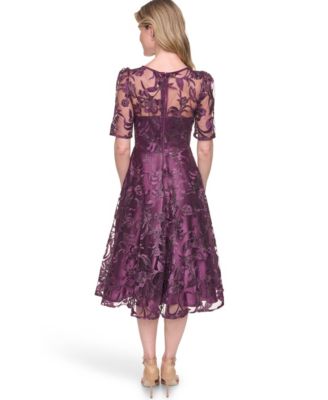 plum purple color dress Lucci Lu 8261 PLUM Purple 2 Piece Fit-n-Flare Dress PLUM / 6