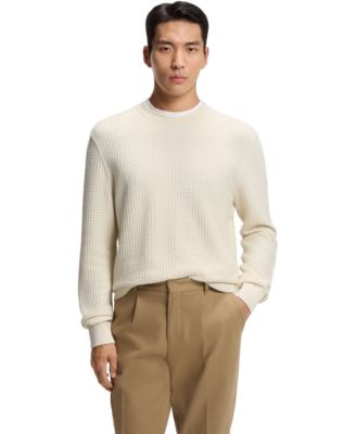 Men's Knitted Structure Cotton Sweater