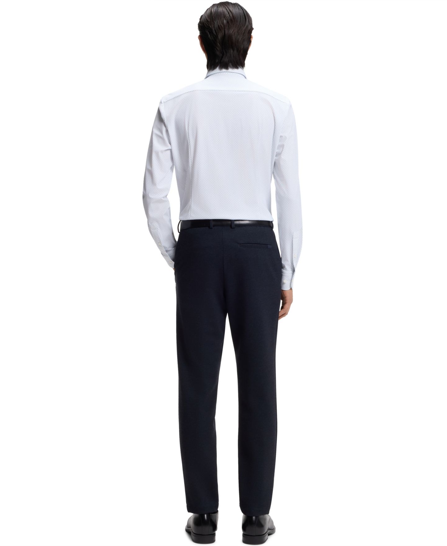 Мужская рубашка Hugo Boss Printed Performance-Stretch Slim-Fit Dress Shirt, цвет: Белый — фото 2