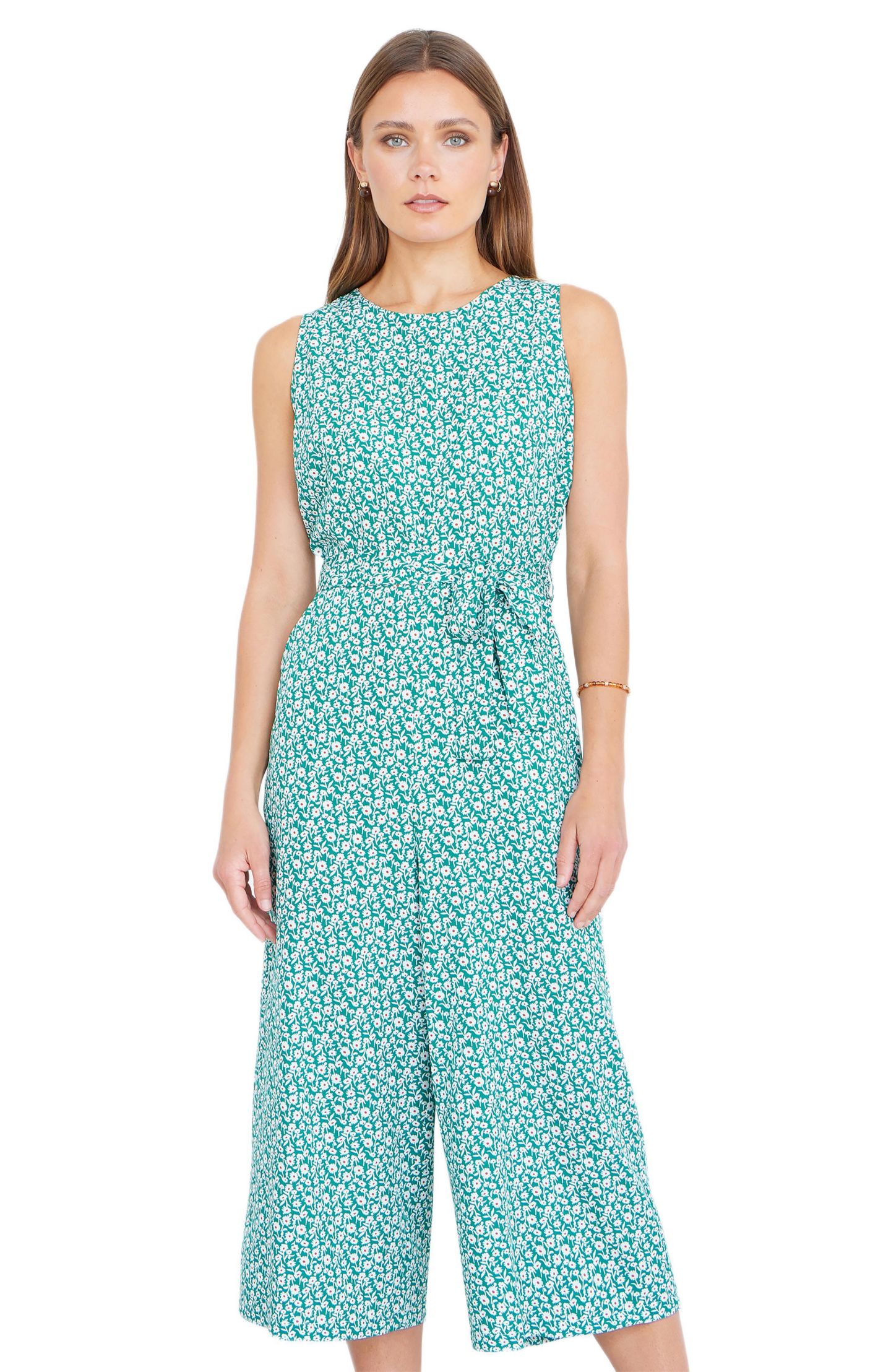 Женский комбинезон Yumi Ditsy Culotte Jumpsuit, цвет: Зелёный — фото 1