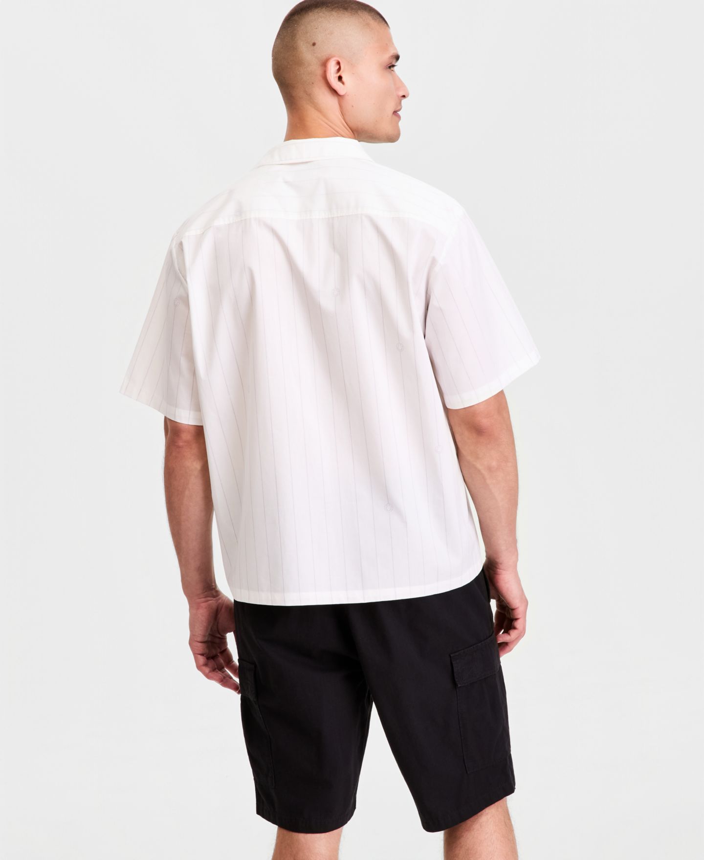 Мужская рубашка Hugo Boss HUGO by Eligino Short-Sleeve Button-Up, цвет: Белый — фото 4