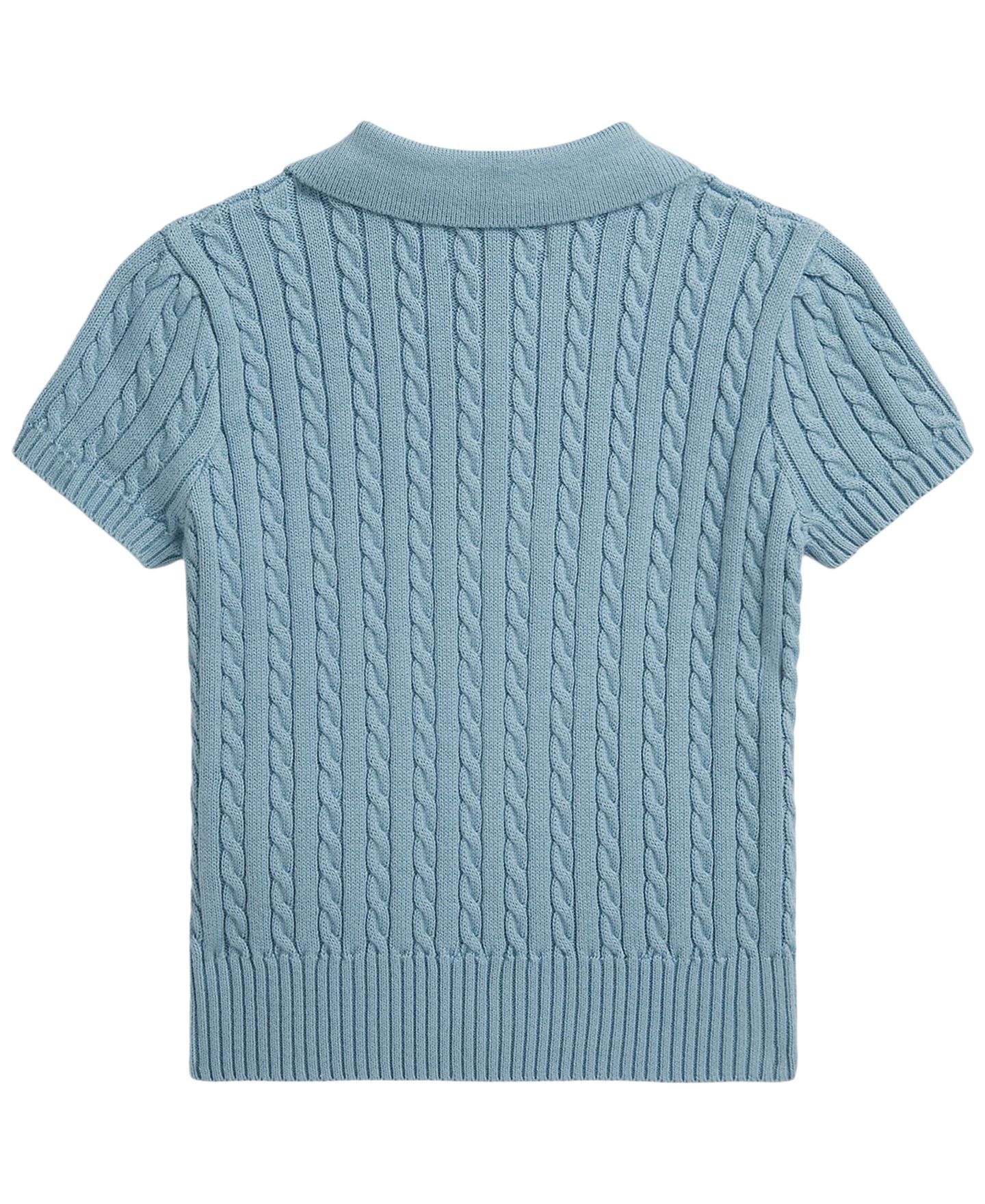 Свитер Polo Ralph Lauren Mini-Cable Polo Sweater для девочек, цвет: Синий — фото 2