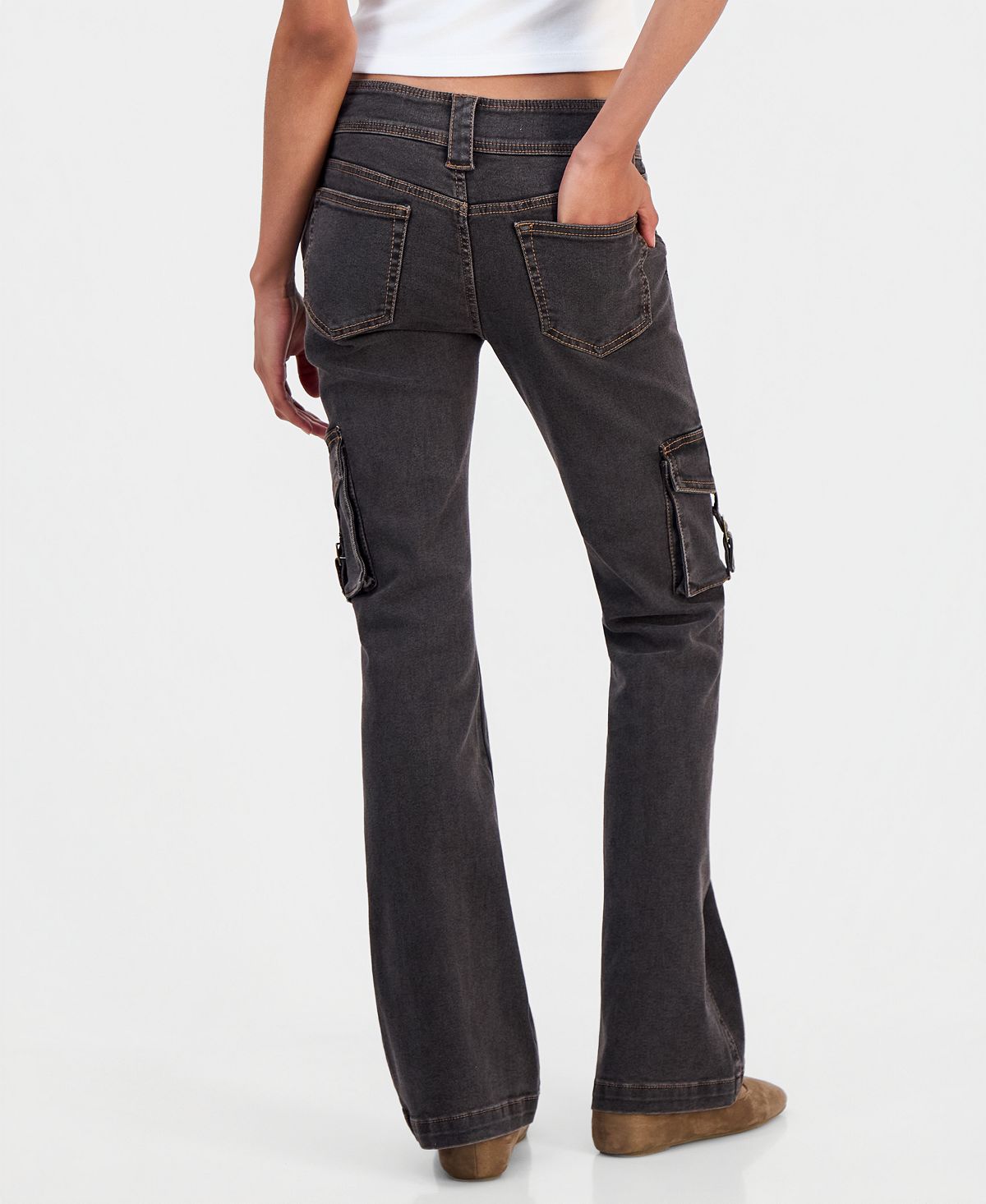 Dollhouse Juniors' Low-Rise Cargo Jeans view 5 — MAYCSS fashion products