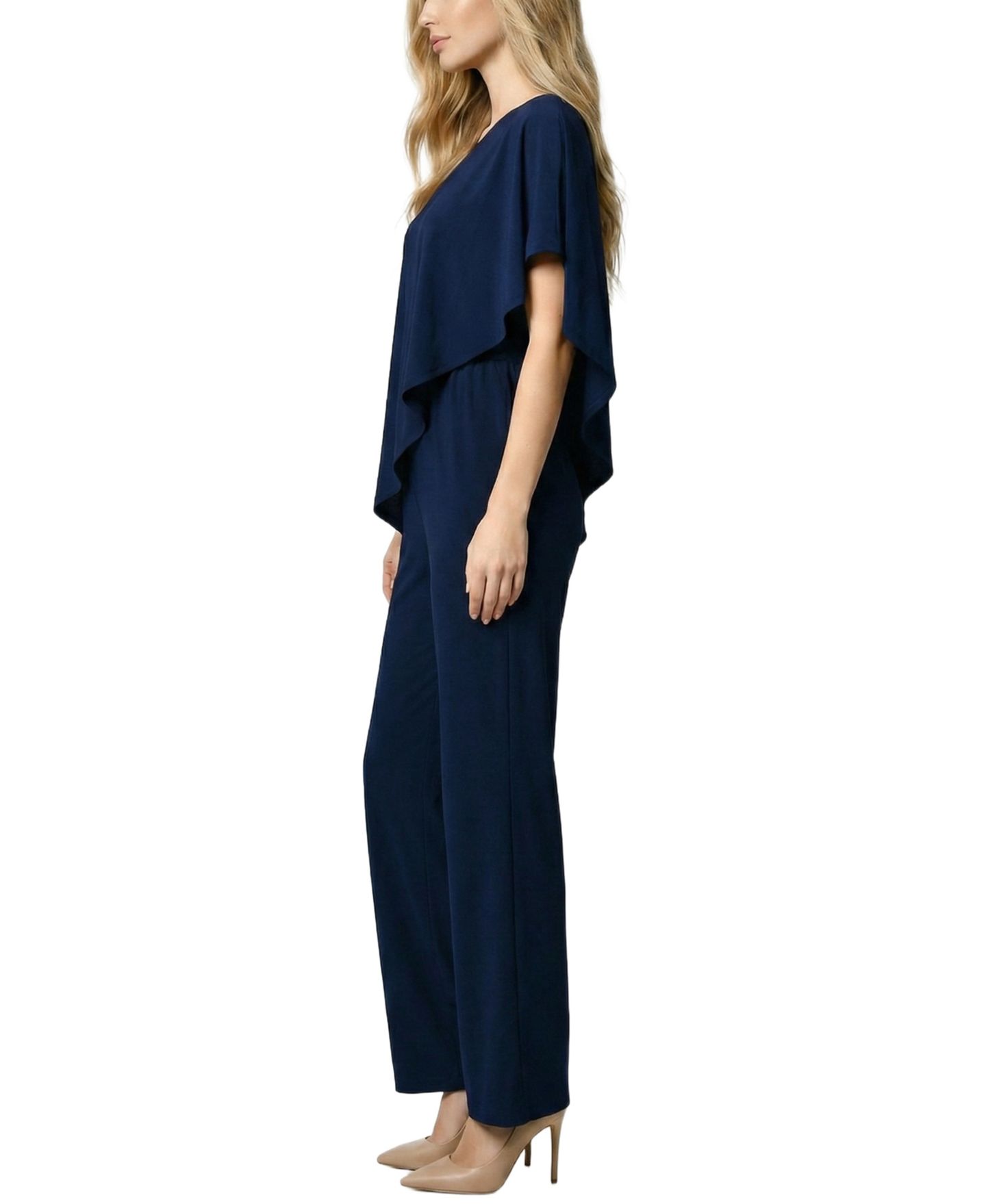 Женский комбинезон NY Collection Cape-Top Knit Jumpsuit, цвет: Тёмно-синий — фото 2