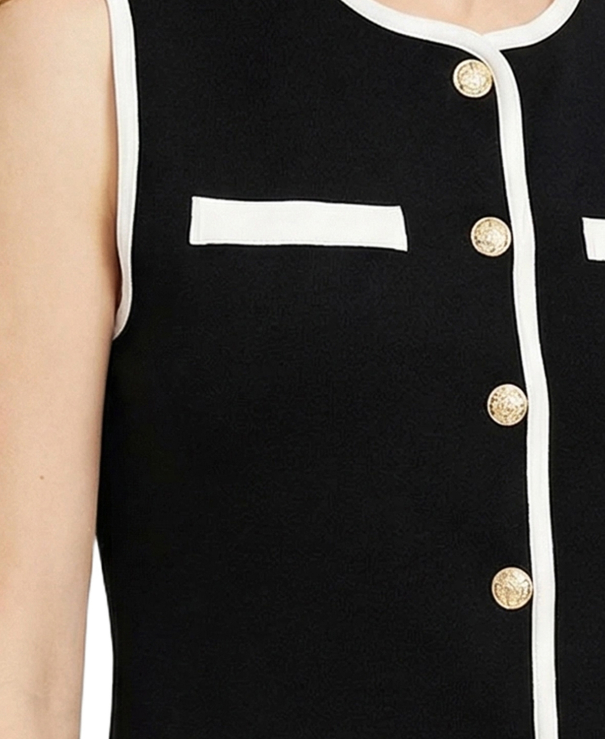Ny Collection Women's Sleeveless Contrast-Edged Vest