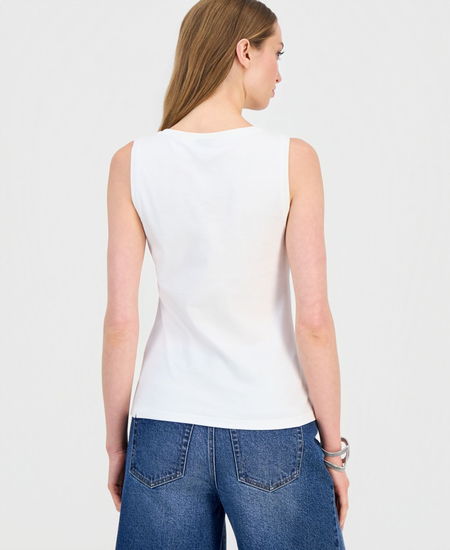 Женский топ I.N.C. International Concepts Studded Tank Top, цвет: Яркий белый — фото 2