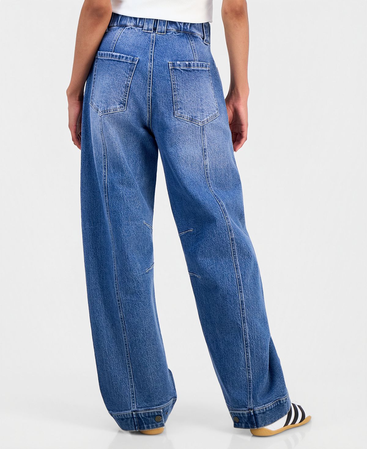 FVR DRM Juniors' Wide Barrel-Leg Jeans view 2 — MAYCSS fashion products