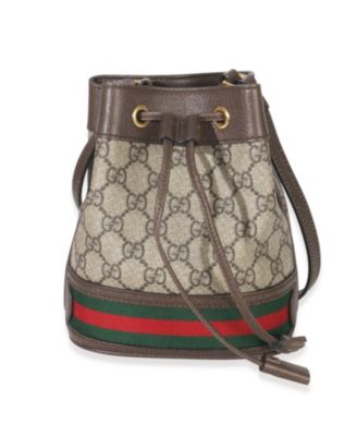 Beige GG Supreme Canvas Ophidia Mini Bucket Bag
