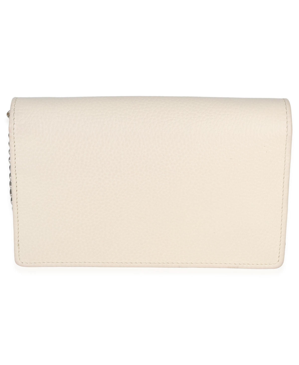 Pre-Owned Gucci Cream Pebbled Calfskin Soho Wallet On Chain