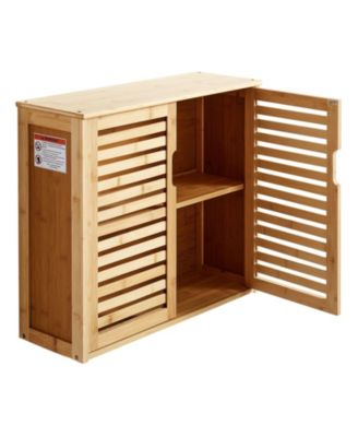 Bathroom Wall Cabinet 2 Doors and Adjustable Shelf with 3 Height Levels  Medicine Cabinet Wall Mounted Hanging Organizer