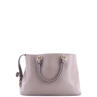 Medium Embossed Logo Convertible Open Tote Glace Calf