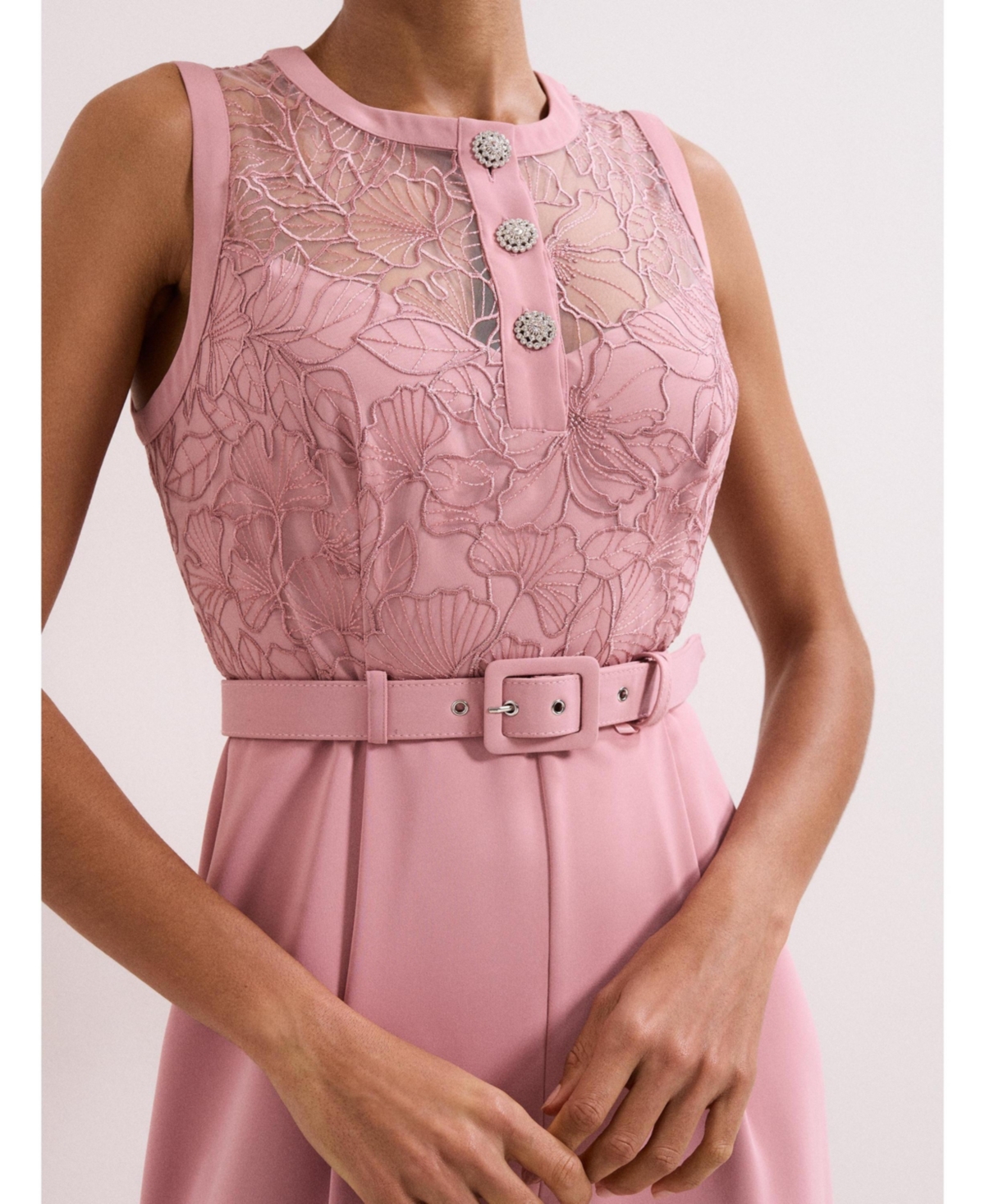 Phase Eight Women's Ivanna Lace Bodice Belted Jumpsuit