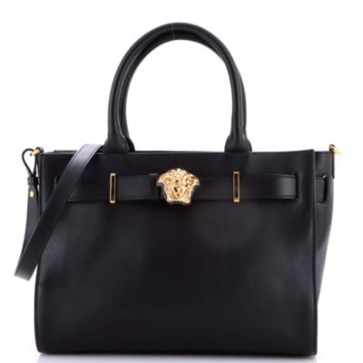 Large Palazzo Medusa Belted Convertible Tote Leather