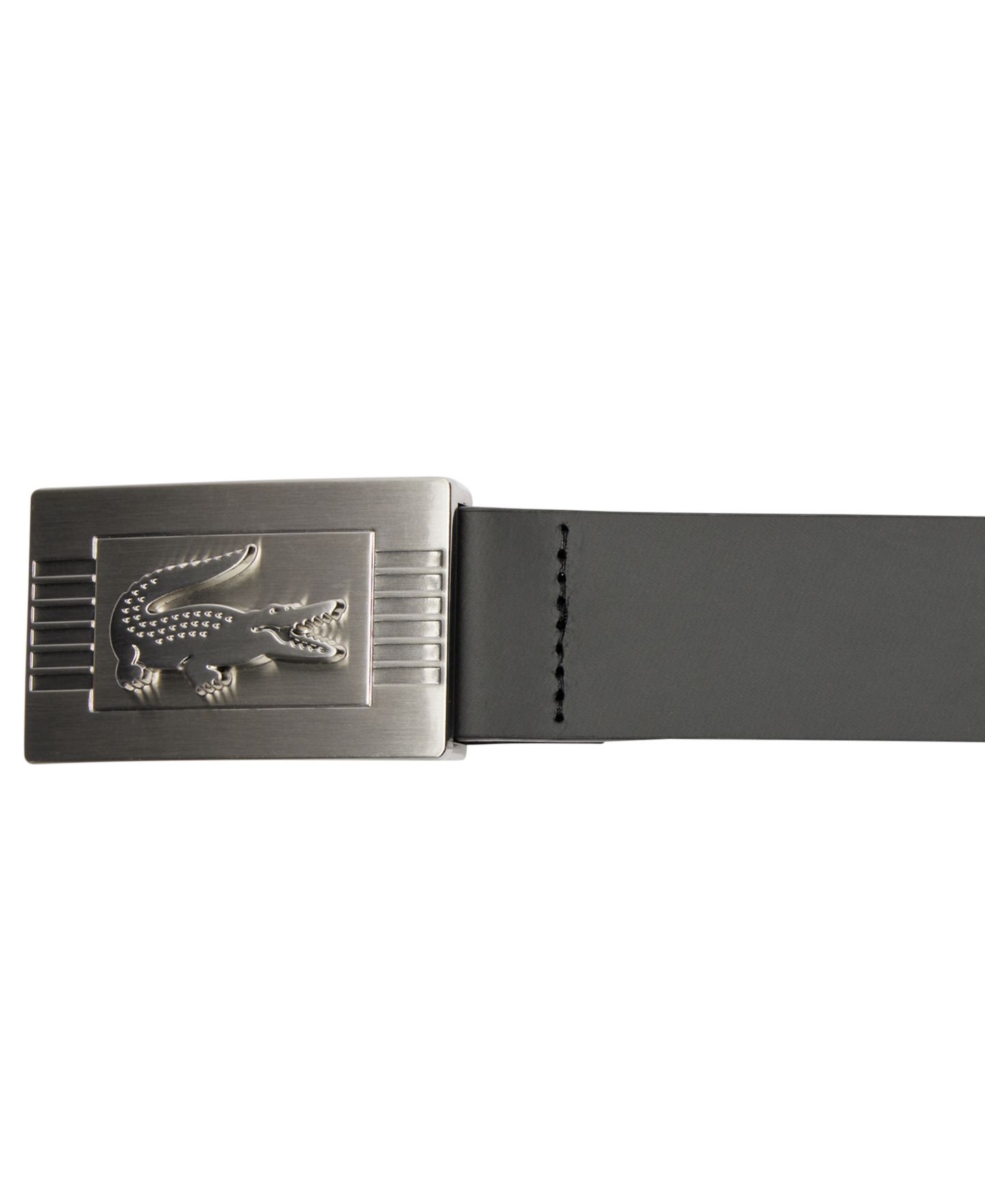 Мужской ремень Lacoste Leather Debossed Logo Belt, цвет: Чёрный — фото 3