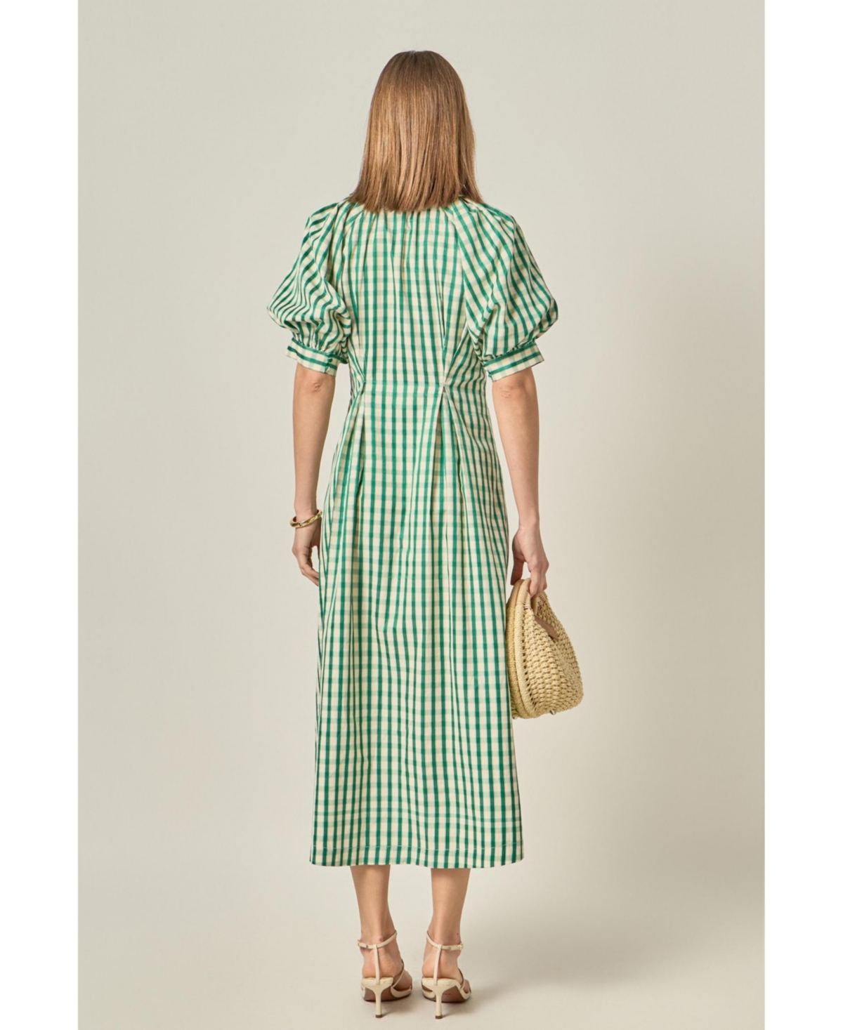 English Factory Women's Gingham Check Midi Dress