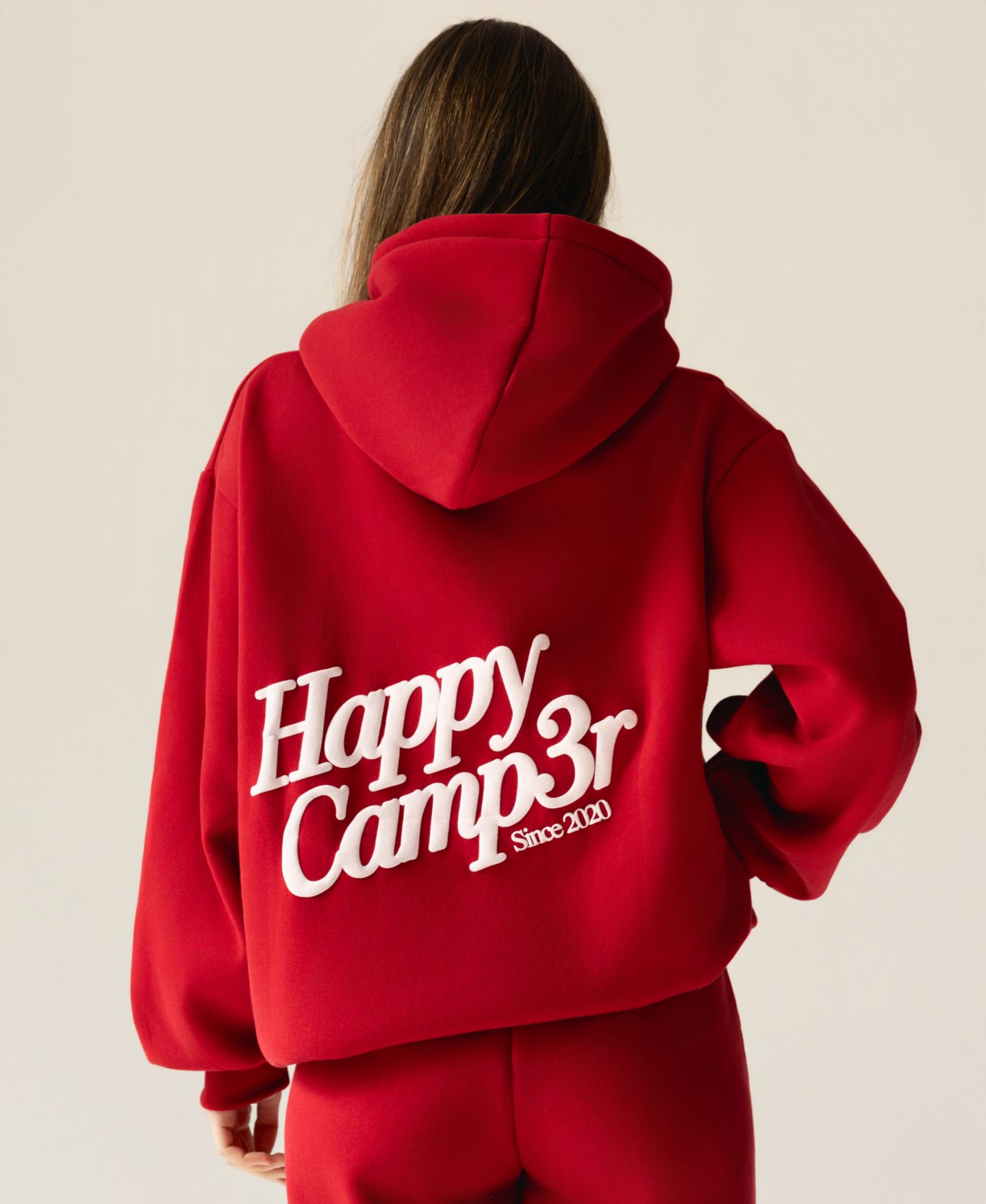 Женский свитшот The Happy Camp3r Puff Series Hooded Pull-On, цвет: Тёмный красный — фото 3