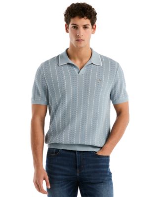 Men's Johnny Collar Short-Sleeve Polo Shirt