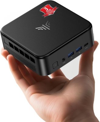 E3B Mini Gaming PC, AMD Ryzen 5 7430U 32GB RAM 512GB SSD, Triple Display, WiFi6/BT5.2 Triple Display for Office Home
