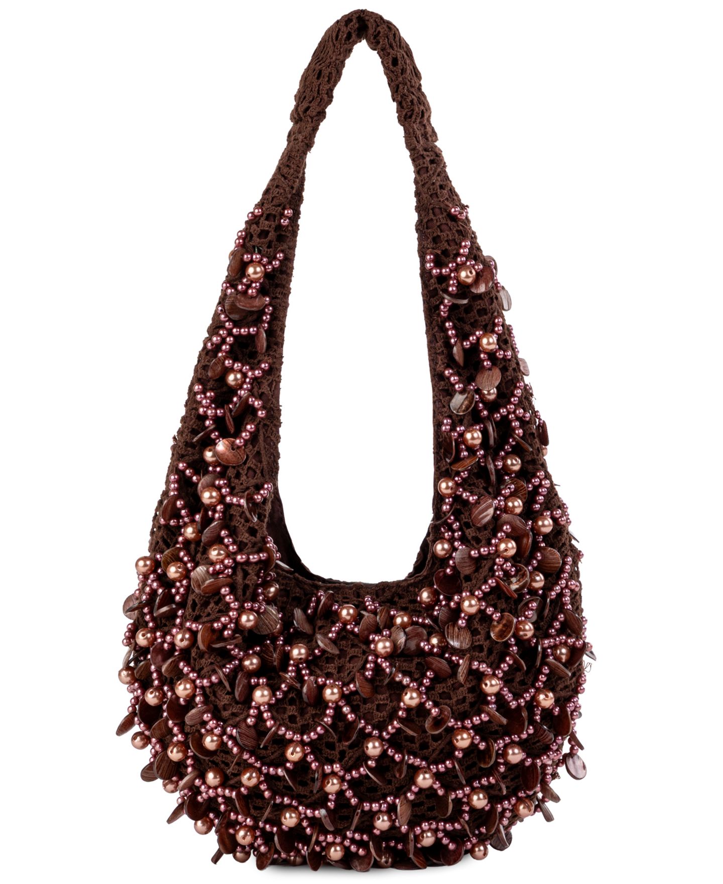 Женская сумка Sam Edelman Ariel Knit Medium Hobo Handbag, цвет: Тёмный коричневый — фото 2