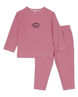 MeMoi Baby Girls 2 Piece Generation MiniMoi Mini-Stripe Cotton-Rich Lounge Set - Red 46$