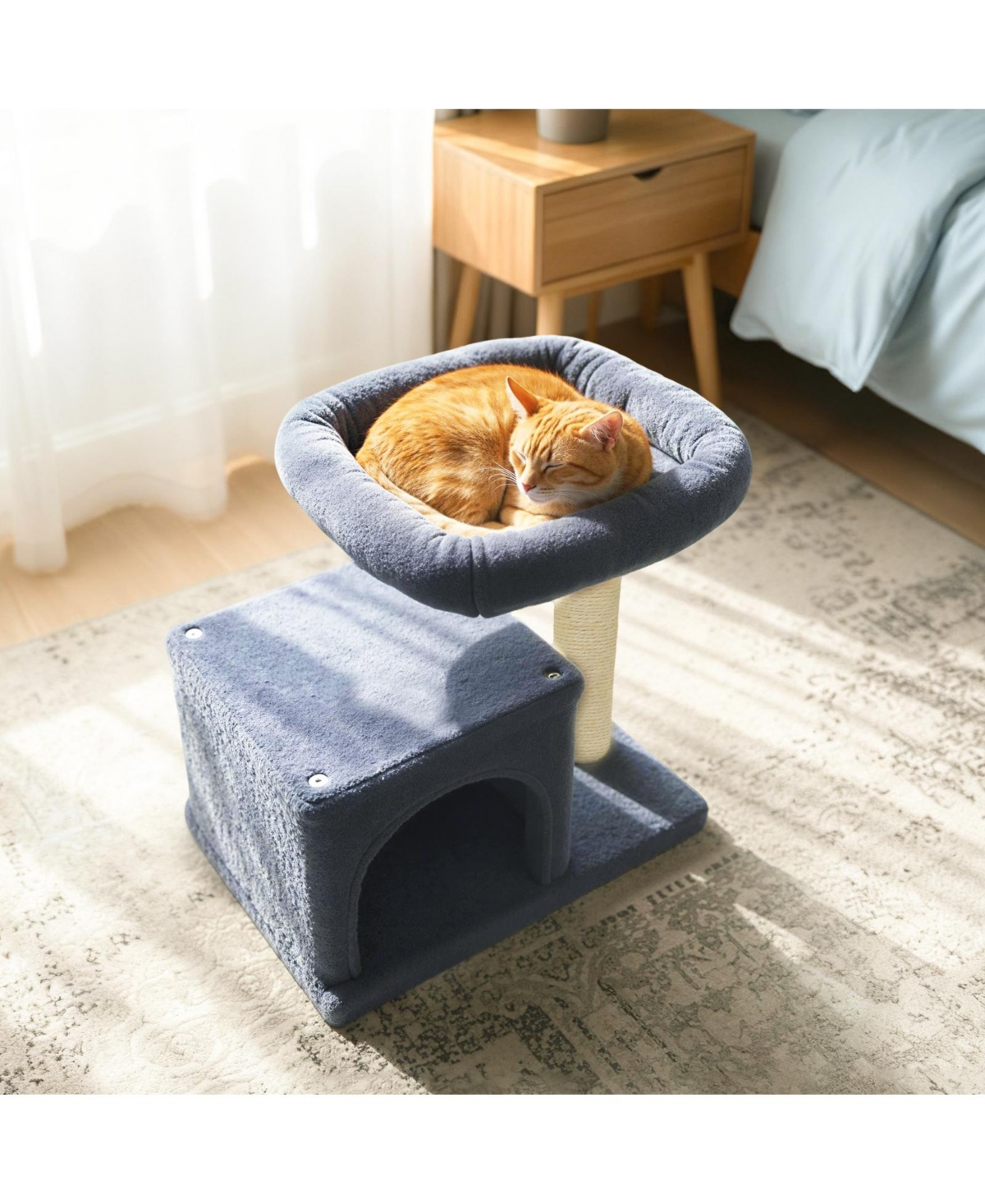 Gymax 19.5'' Small Cat Tree With Large Padded Plush Perch Condo Sisal Scratching Posts