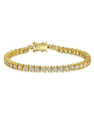 Classic 10CT CZ Solitaire Tennis Bracelet Cubic Zirconia .925 Sterling Silver 7 Inch