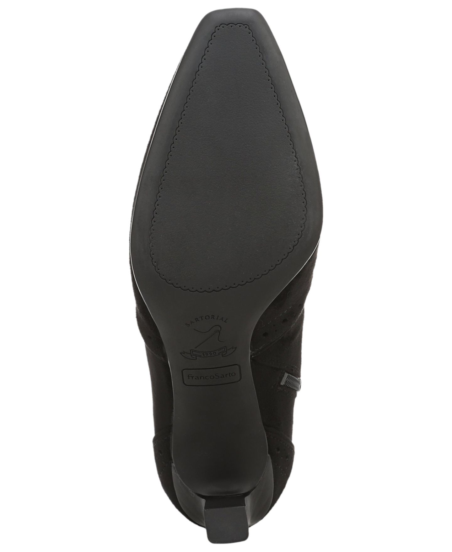 Женские ботинки Franco Sarto Delani Square Toe Zip Short, цвет: Чёрный искусственный замшевый — фото 5