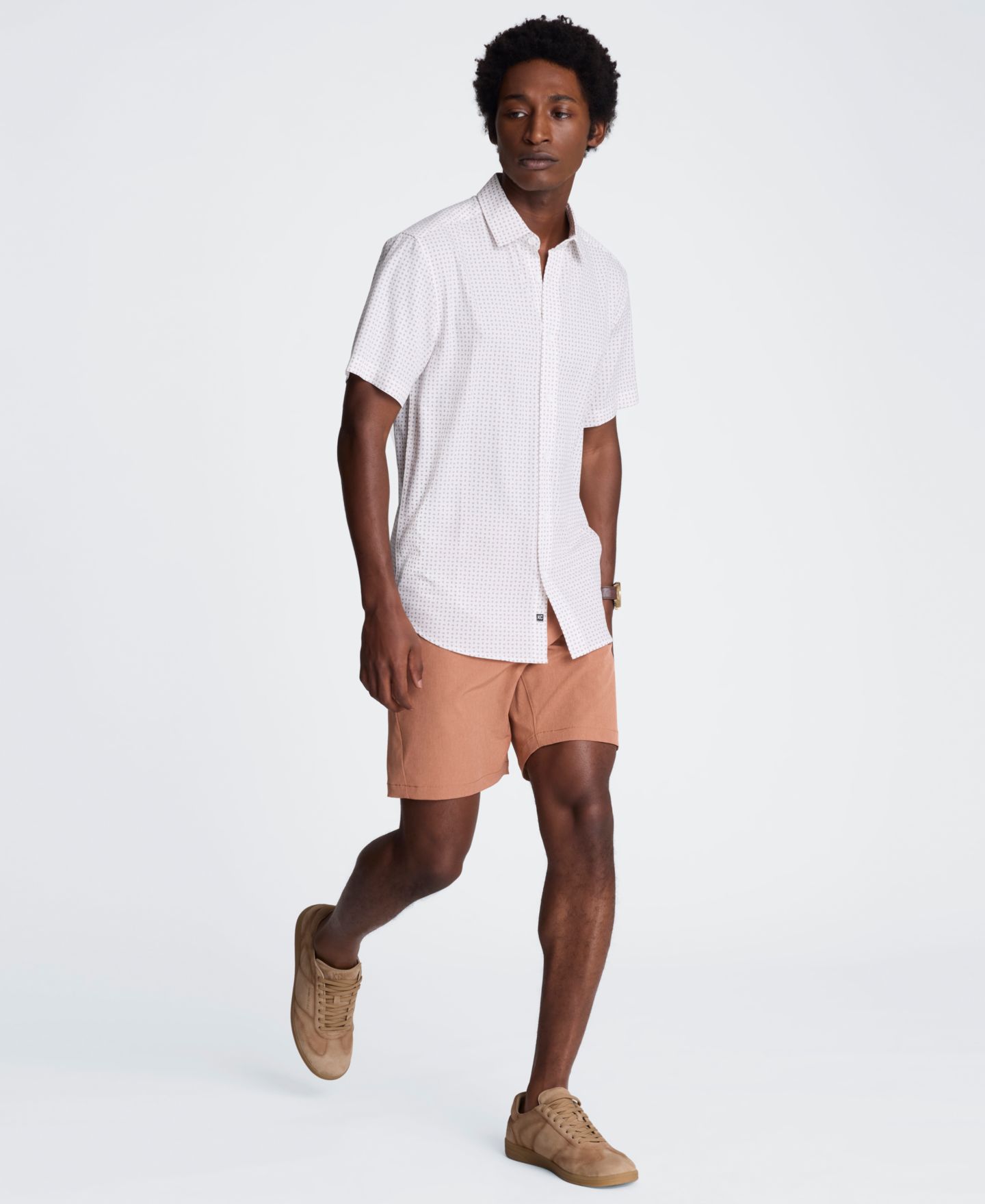 Мужская рубашка Kenneth Cole Sport Assorted Plain Classic, цвет: Клетчатый фиолетовый — фото 2