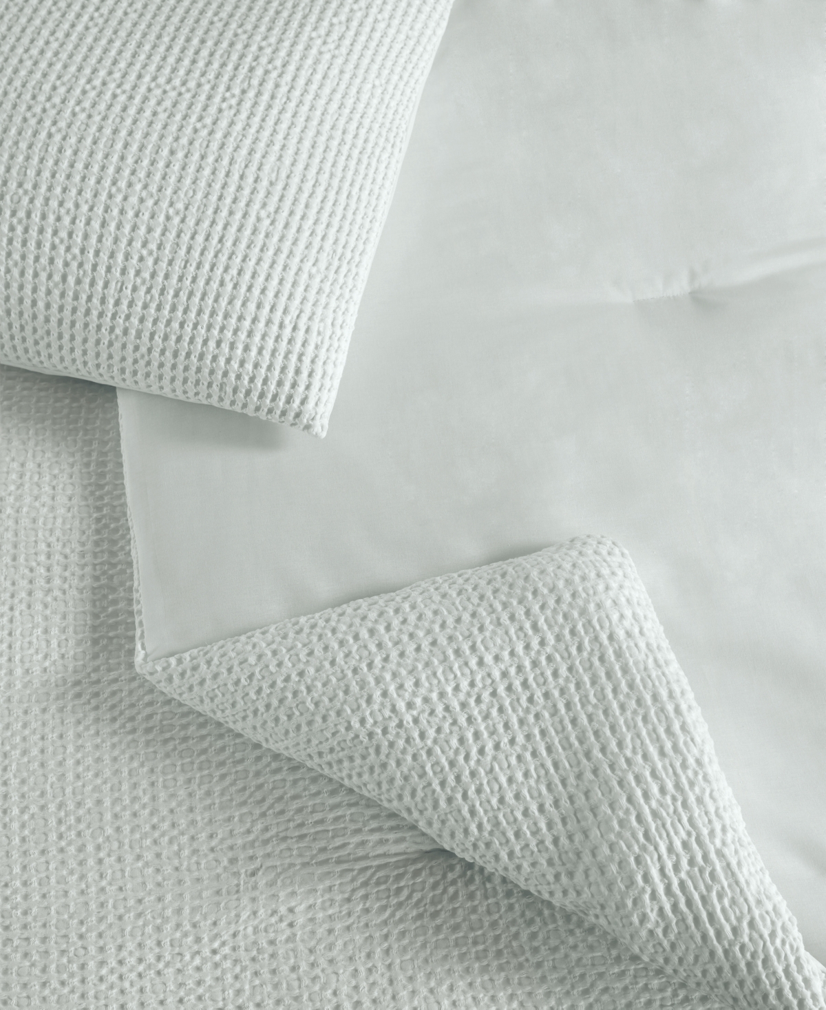 Laundry Stone Washed Cotton Waffle 3-Piece Comforter Set