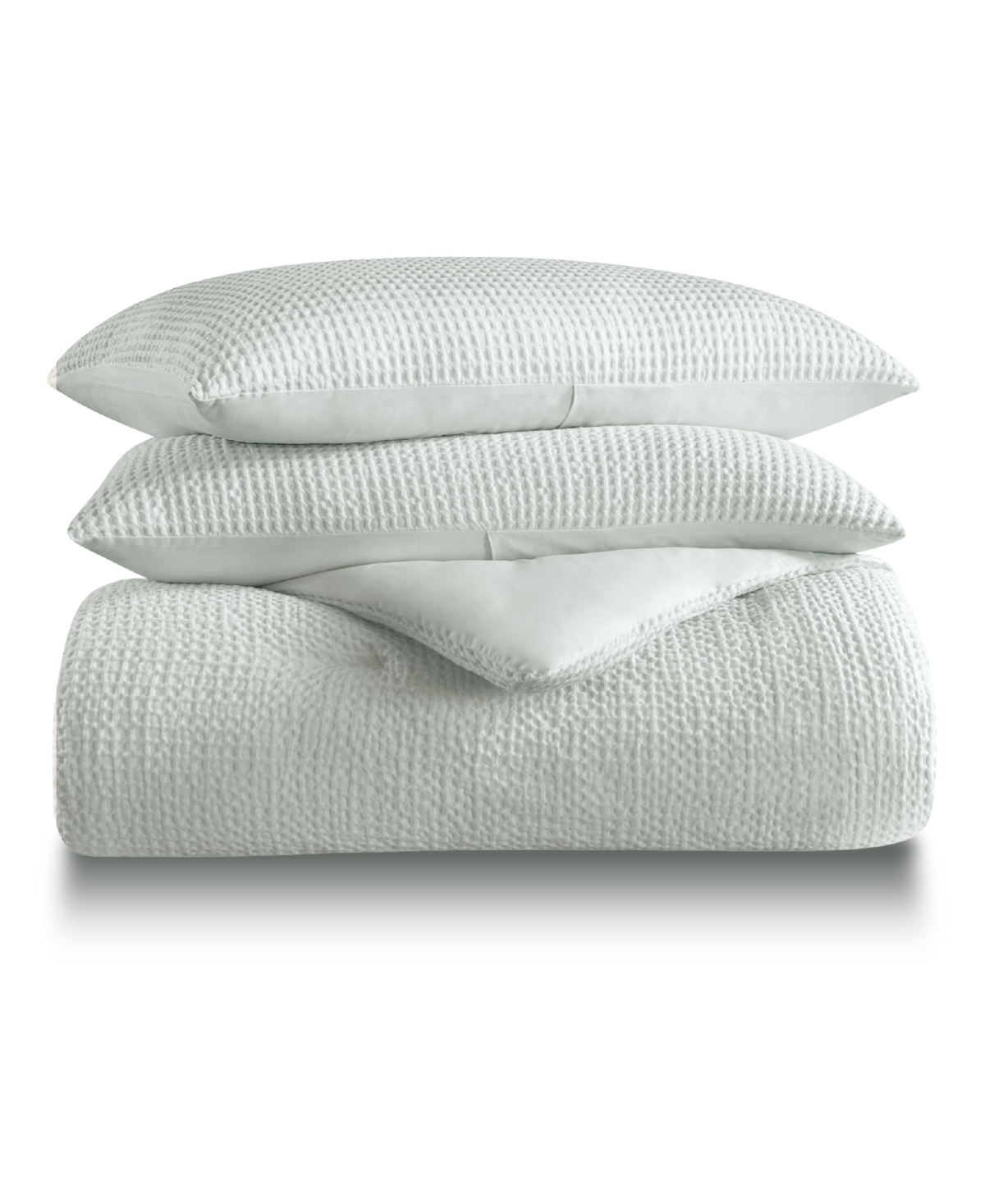 Laundry Stone Washed Cotton Waffle 3-Piece Comforter Set