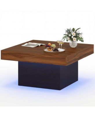 LED Coffee Table w/Adjustable Light Colors Speed and Brightness Remote Control