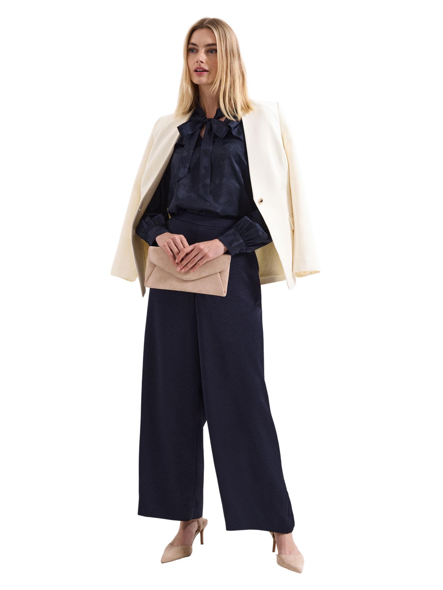 Женские брюки Phase Eight Beccy Satin, цвет: Тёмный синий — фото 6