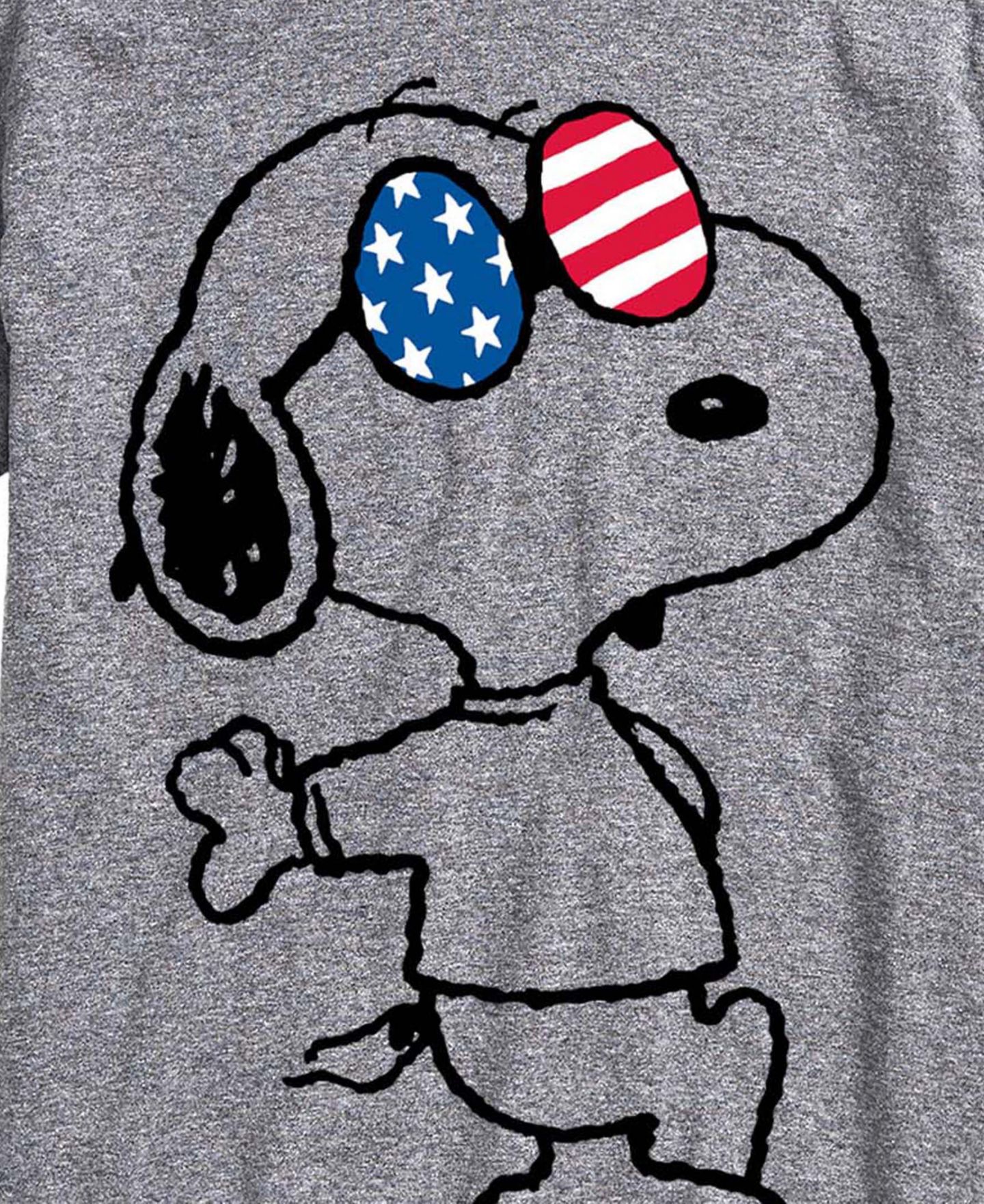 Мужская футболка AIRWAVES Peanuts USA Snoopy Glasses Short-Sleeve Graphic, цвет: Меланжевый — фото 3
