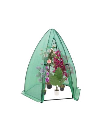 Outdoor Greenhouse for Plants, Hexagonal Portable Plant House with PE Cover, Zipper Door, Mesh Window, Stable Frame for Vegetables, Flowers
