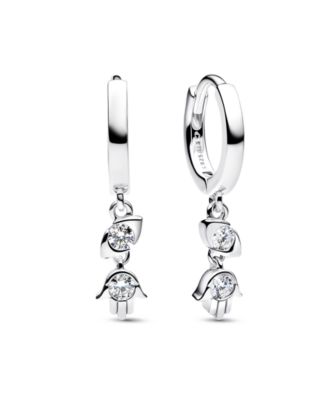 Talisman Sterling Silver Lab-Grown Diamond Evil Eye Hamsa Hand Dangle Earrings
