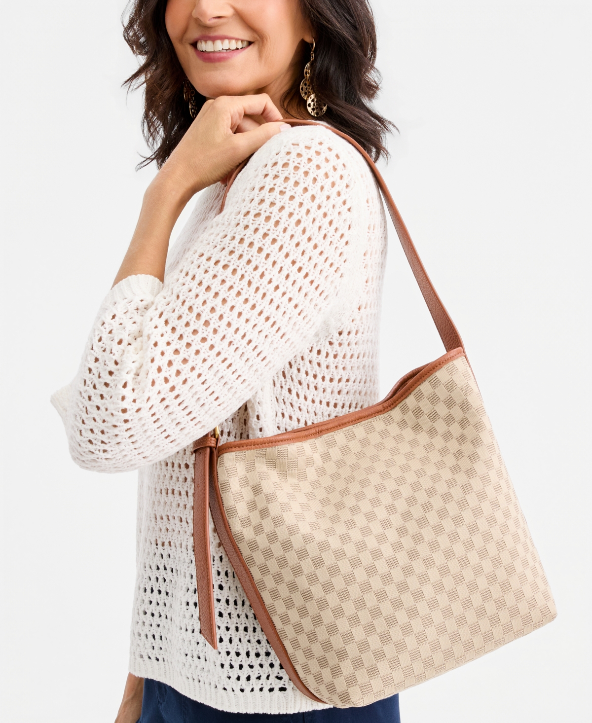 Style & Co Whip-Stitch Soft 4-Poster Tote, Exclusively at Macy's