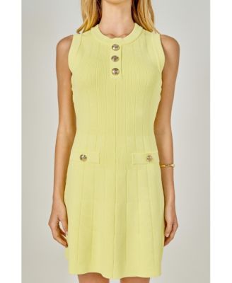 Women's Shank Button Knit Mini Dress