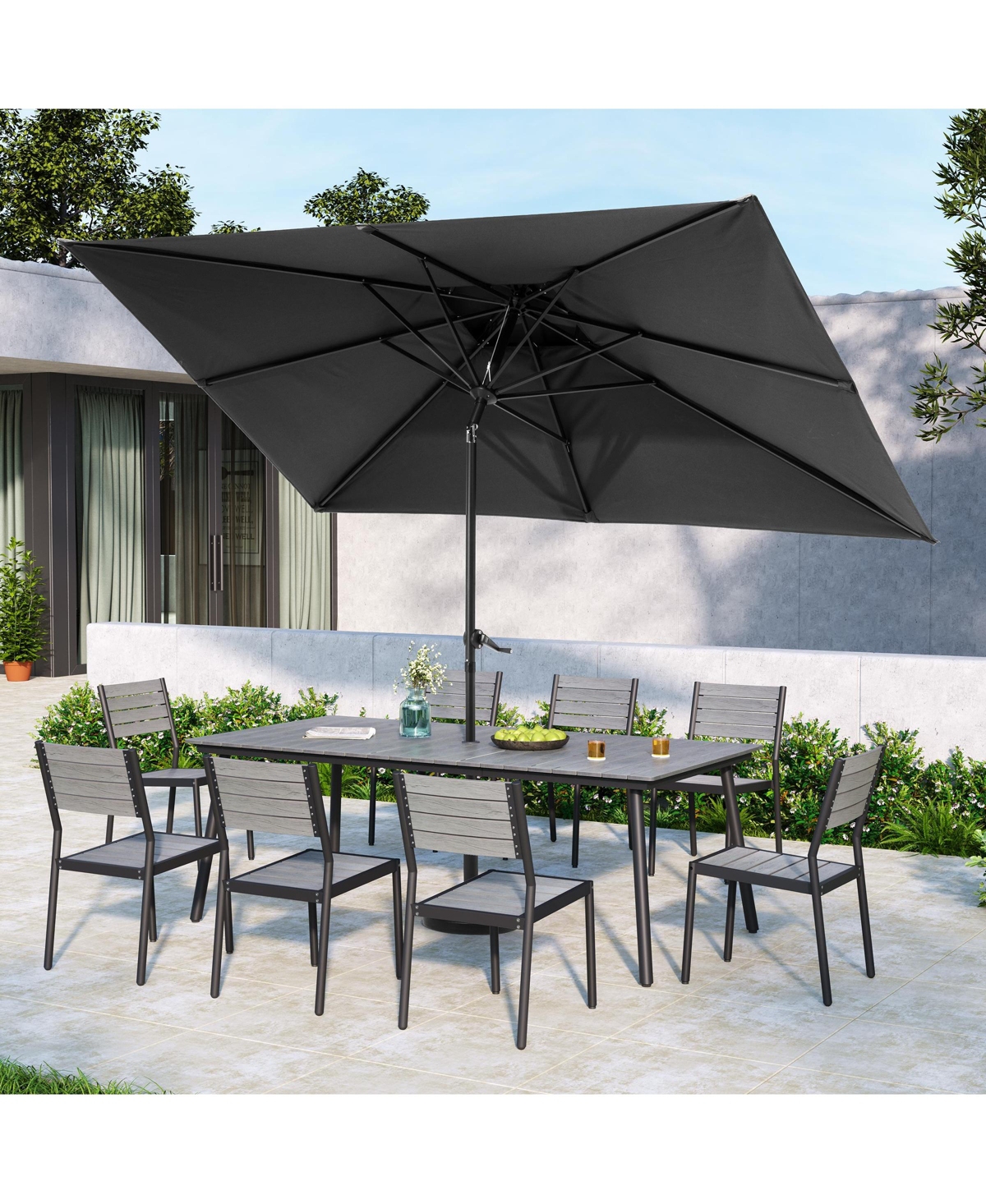 Pellebant Outdoor Patio 10 x 6.5 Ft Market Umbrella with Double Top